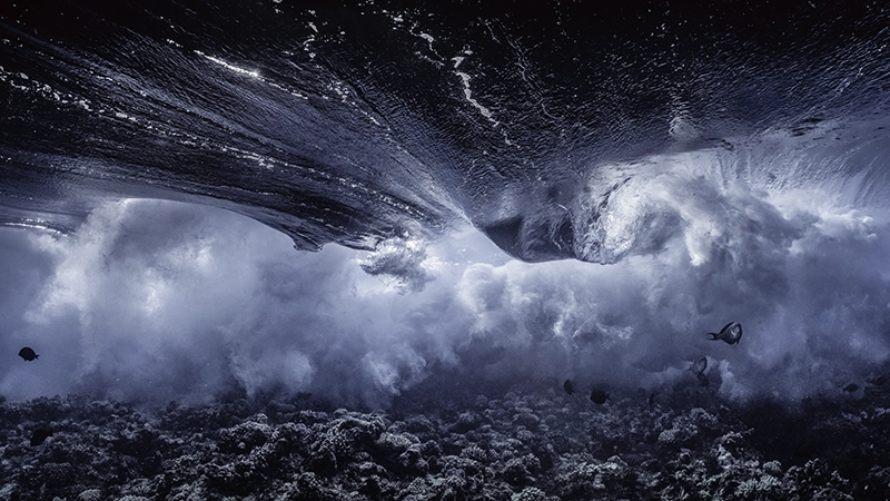 Sea Mood - Waves Underwater Art — &ldquo;Mixed Emotions / Storm&rdquo; (2022) - Photograph by Alexej Sachov.